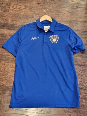Milwaukee Brewers Polo Shirt Mens Med NWT